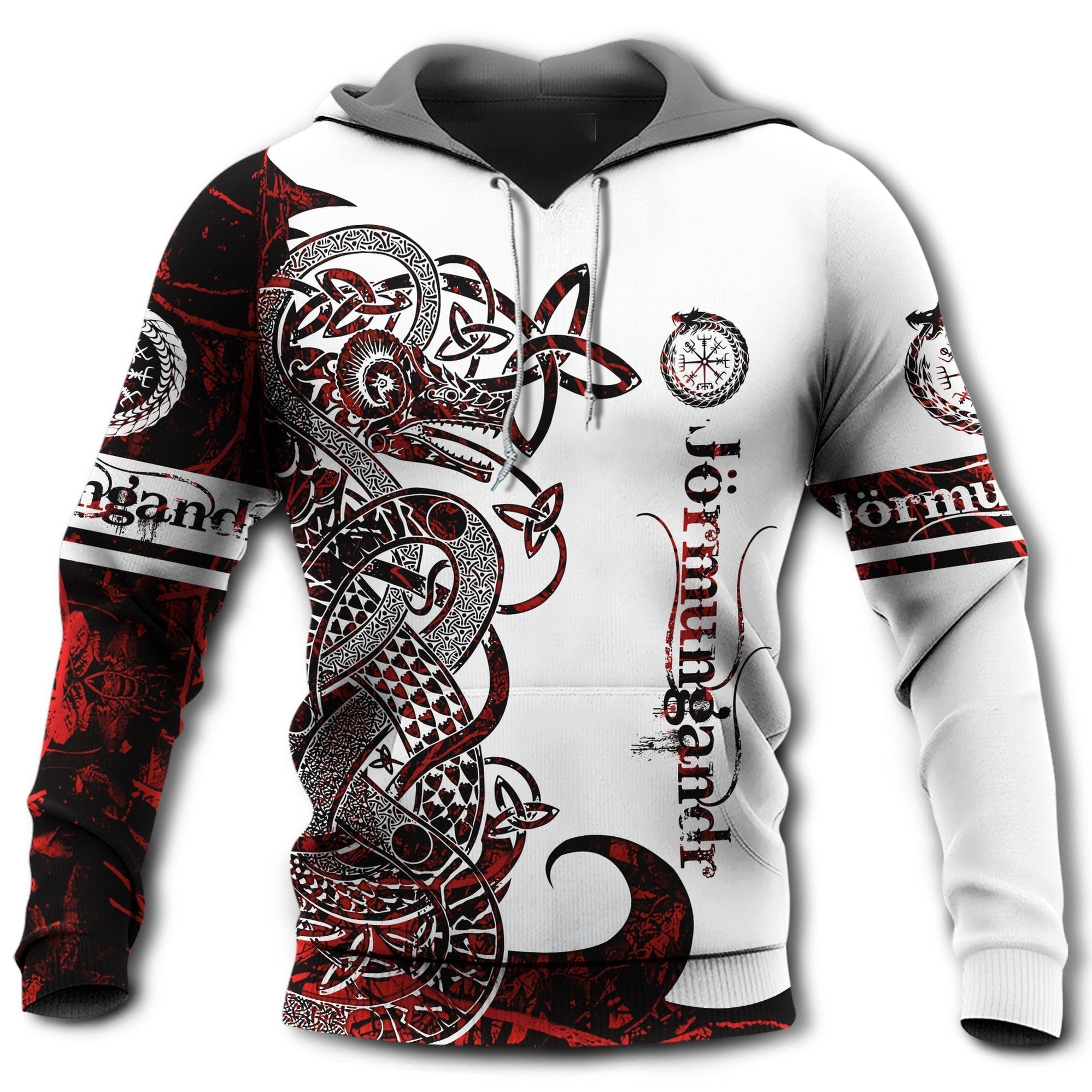 Viking Jormungandr Legend Red And White Style – Hoodie