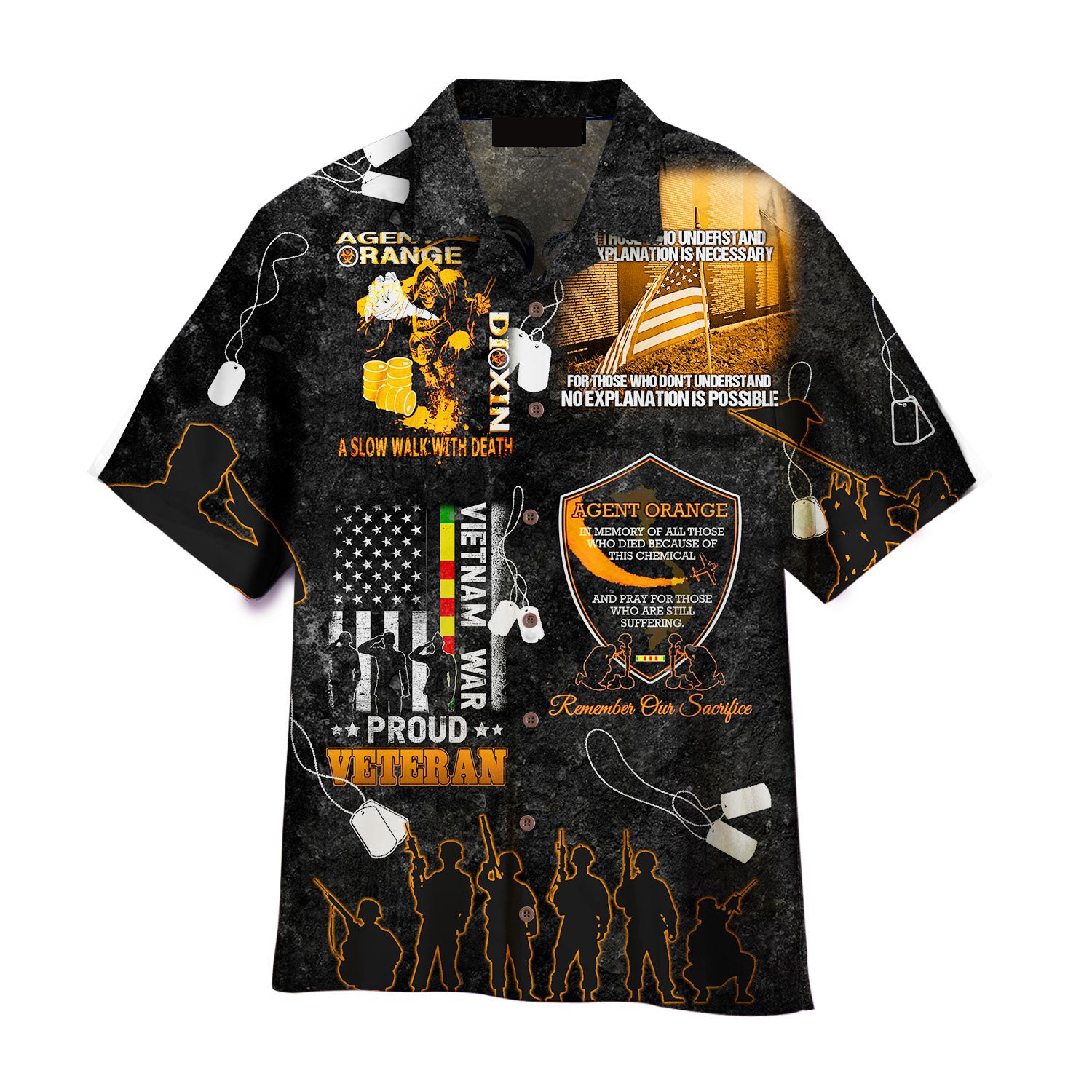 Agent Orange Vietnam Proud Veteran Memorial Hawaiian Shirts For Men, Women