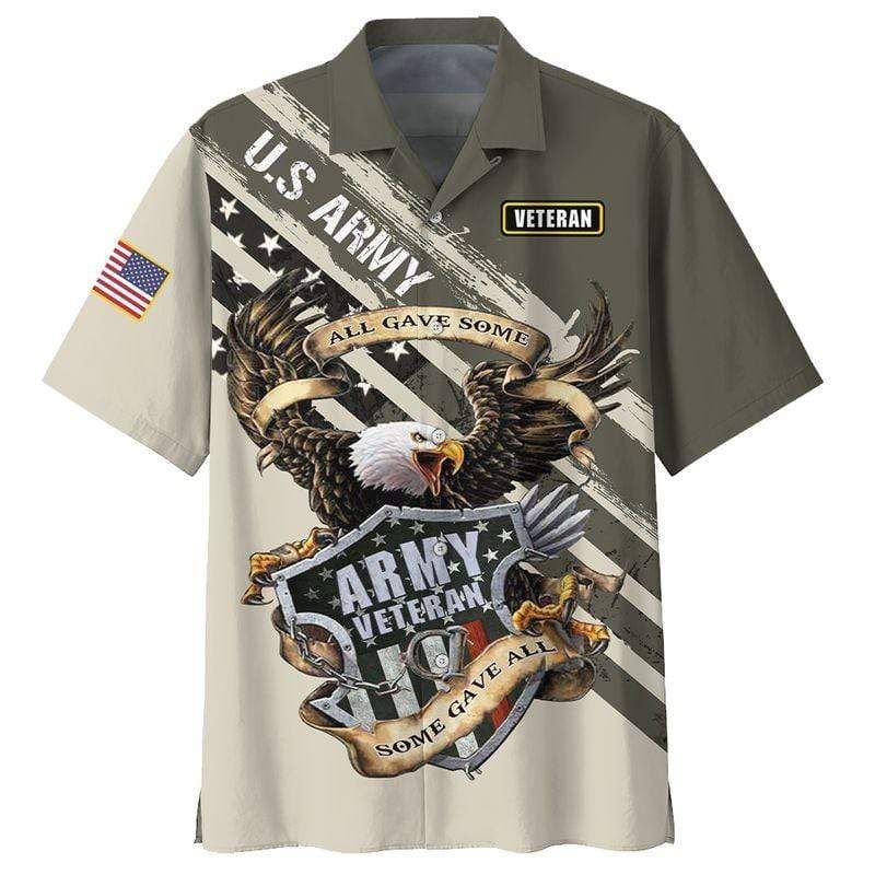 Veteran Eagle Army Hawaiian Unisex Aloha Shirts #v