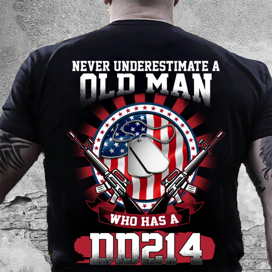 Veteran’S Day Shirt, Never Underestimate An Old Man Who Has A Dd214T-Shirt