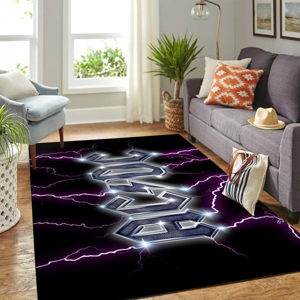 Acdc Purple Thunder Carpet floor area rug – home decor – Bedroom Living Room decor