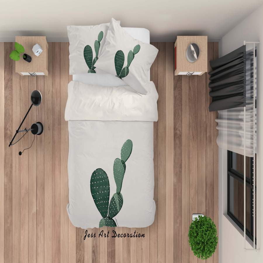 3D Simplicity Cactus Quilt Cover Set Bedding Set Duvet Cover Pillowcases A017 LQH