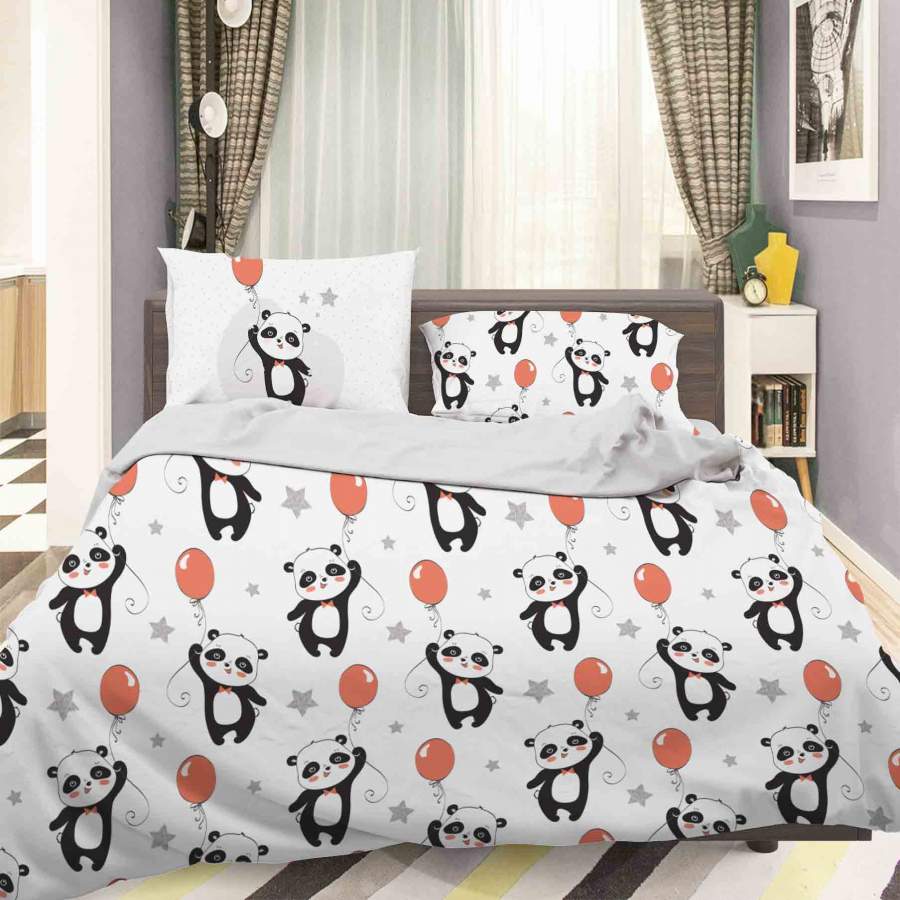 3D Panda Balloon Star Quilt Cover Set Bedding Set Pillowcases 82