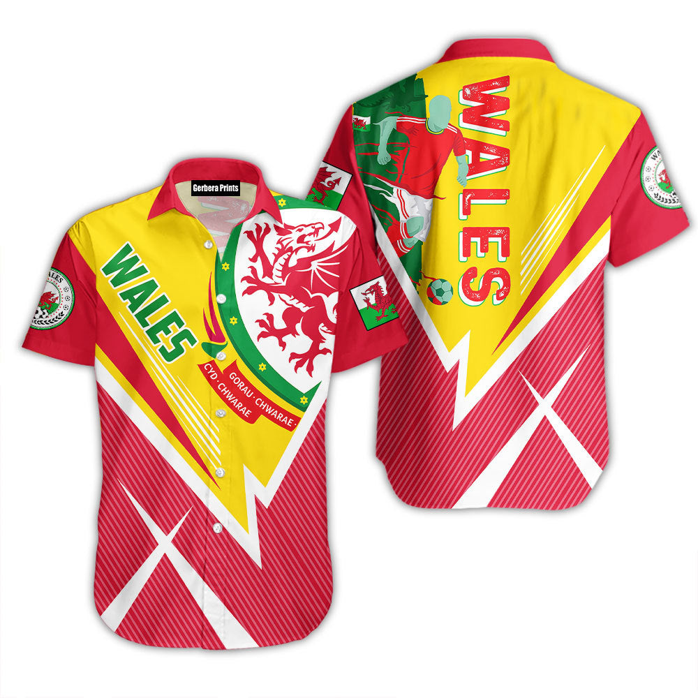 Wales We Will Be Champion Football Cup Pink And Yellow Hawaiian Shirts