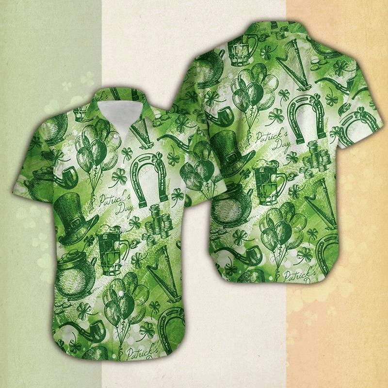 Whole Green Saint Patrick’S Day Vintage Hawaiian Shirt