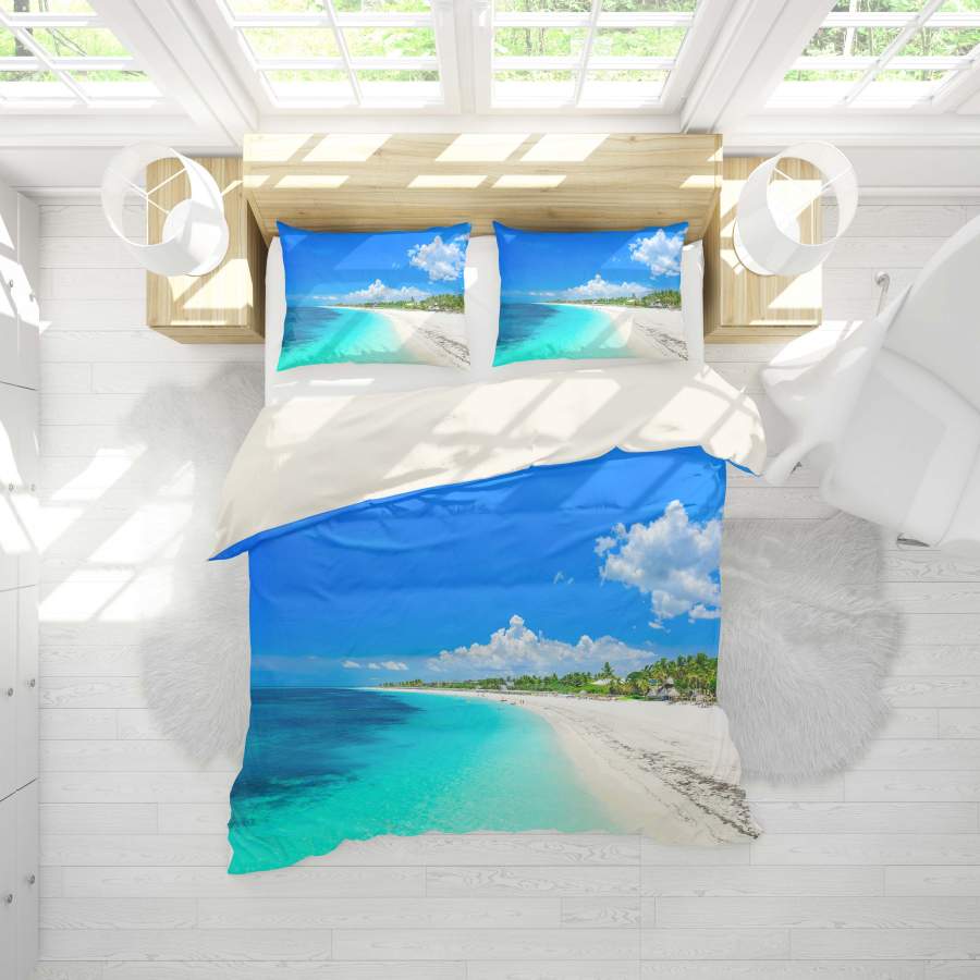 3D Sea Beach Landscape Quilt Cover Set Bedding Set Pillowcases 76