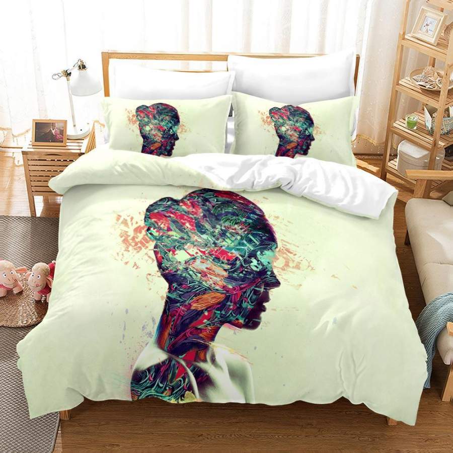 3D Colorful Women Quilt Cover Set Bedding Set Duvet Cover Pillowcases A443 LQH