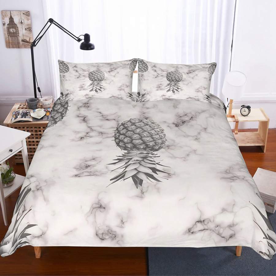 3D Marble Pineapple Quilt Cover Set Bedding Set Pillowcases 19