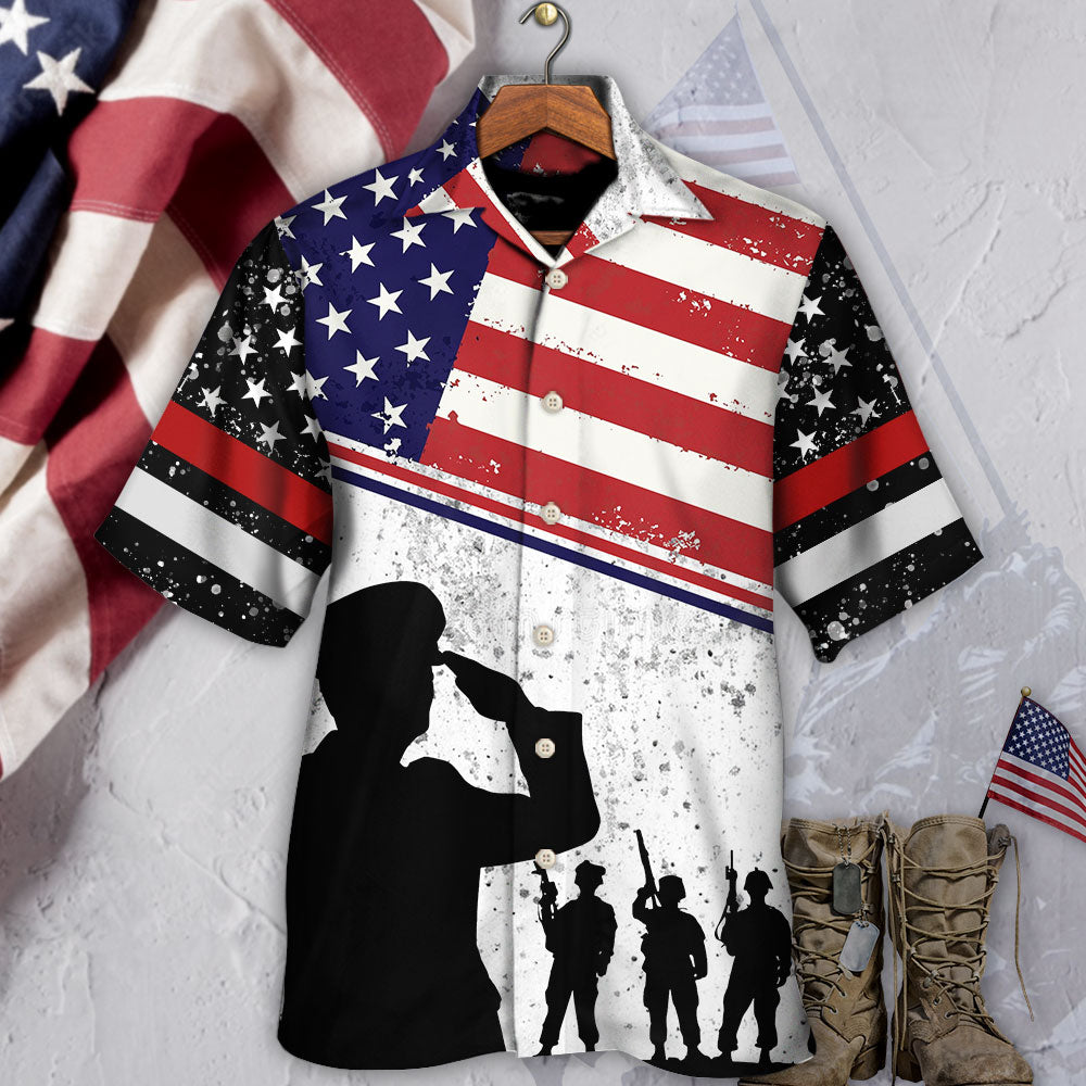 Veteran I Am A Dad Grandpa And A Veteran With Usa Flag – Hawaiian Shirt