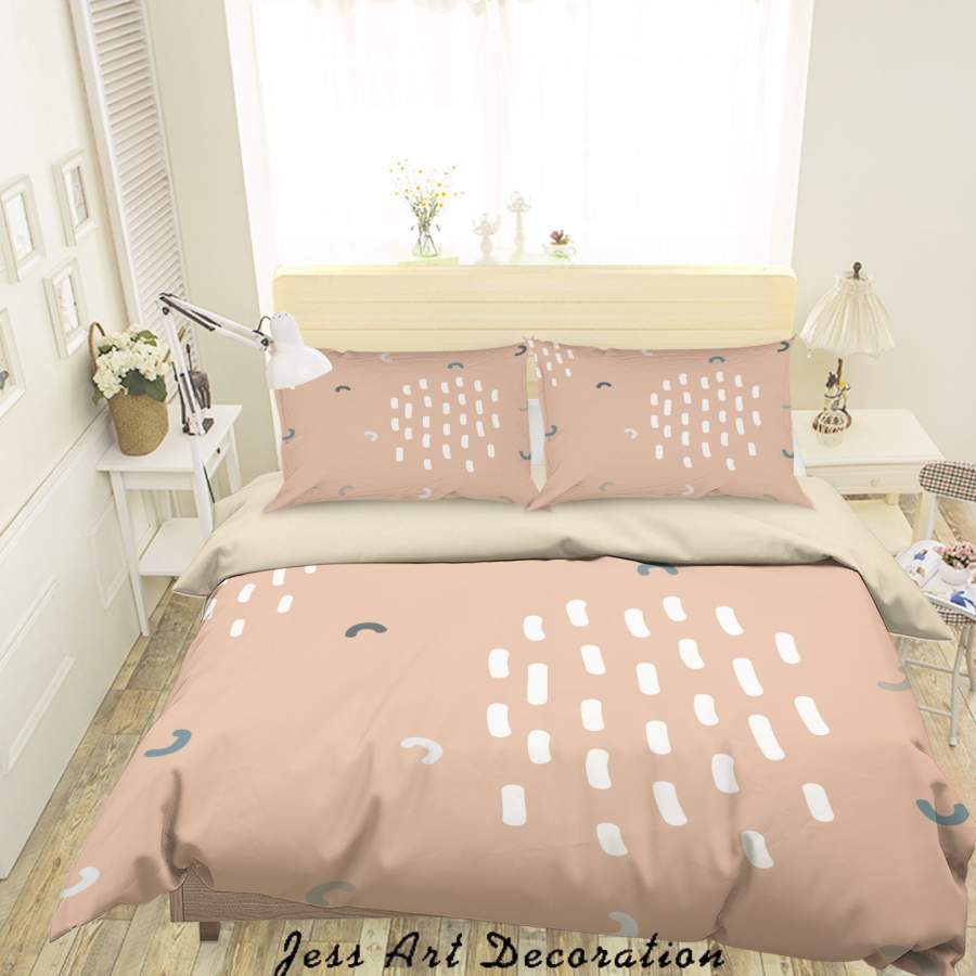 3D Hand Painted Brown Pattern Quilt Cover Set Bedding Set Duvet Cover Pillowcases A008 LQH