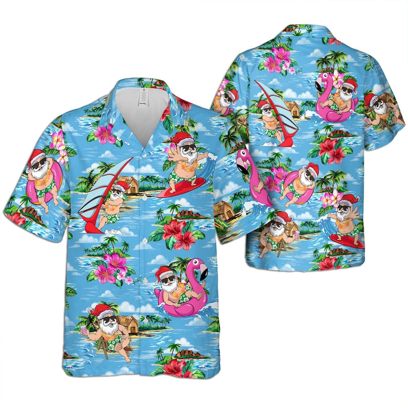 Tropical Santa Claus Christmas – Hawaiian Shirt