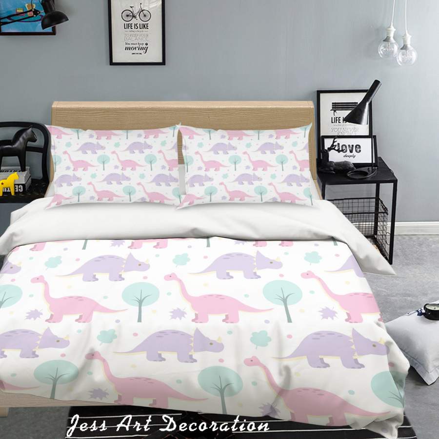 3D Light Dinosaur Pattern Quilt Cover Set Bedding Set Pillowcases 27