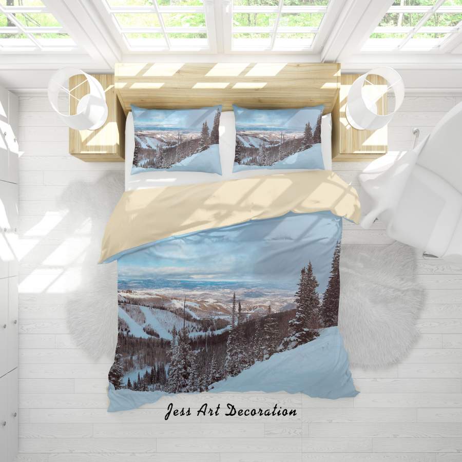 3D Snow Mountain Pine Quilt Cover Set Bedding Set Duvet Cover Pillowcases A163 LQH