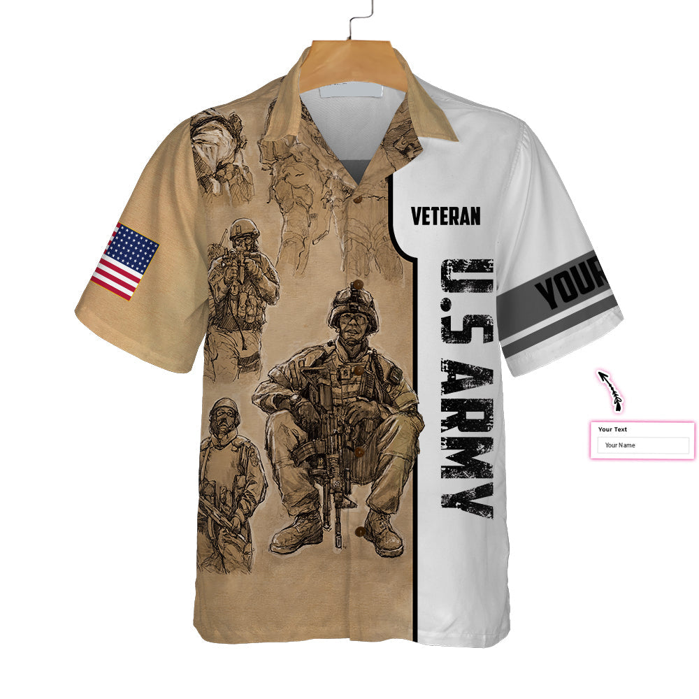 Us Army Veteran Vintage Custom Hawaiian Shirt, Proud Veteran Shirt