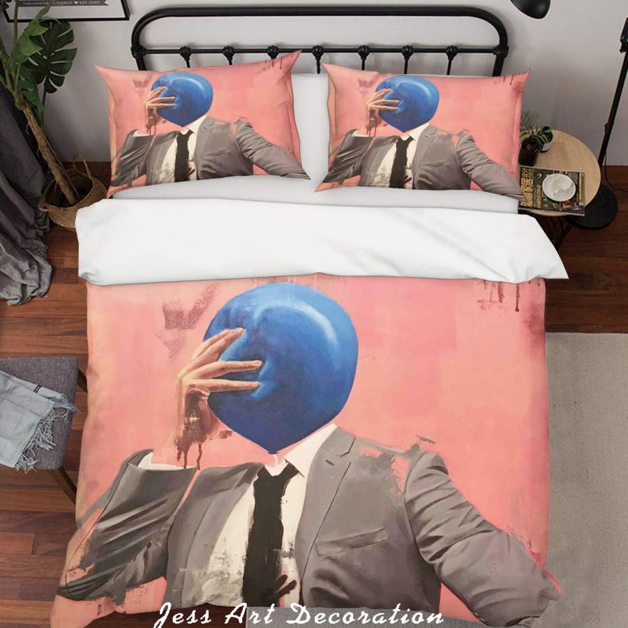 3D Sage Barnes Pressure Pink Blue Man Quilt Cover Set Bedding Set Duvet Cover Pillowcases  ZY D115