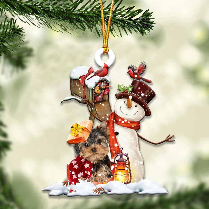 Yorkshire Terrier And Mailbox Ornament – Gift For Dog Lover