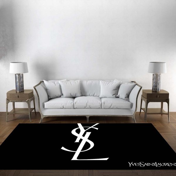 Yves Saint Laurent Insprired Rug, Hypebeast Living Room Carpet, Fashion Brand Floor Decor