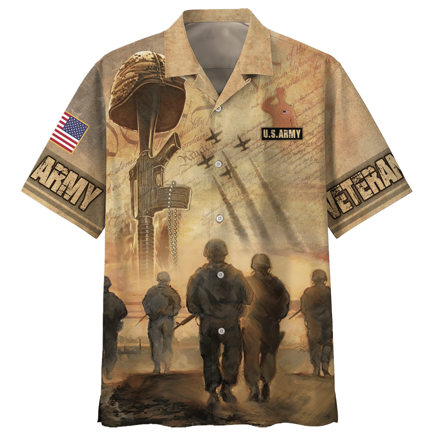 Us Amry Picture Of Soldiers Hawaiian Shirt