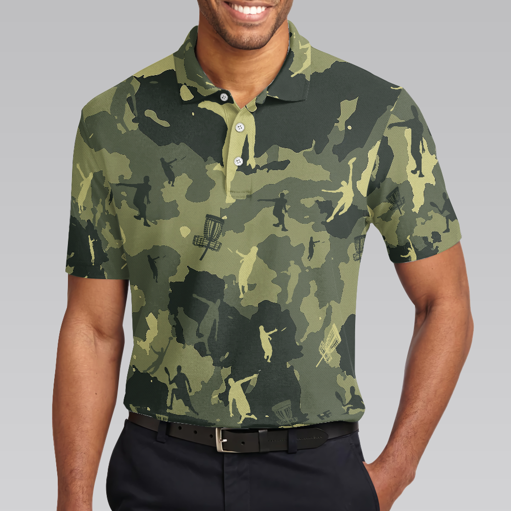 Personalized Camouflage Texture Disc Golf Polo Shirt
