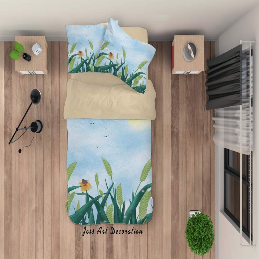 3D Wheat Sky Painting Quilt Cover Set Bedding Set Duvet Cover Pillowcases A407 LQH