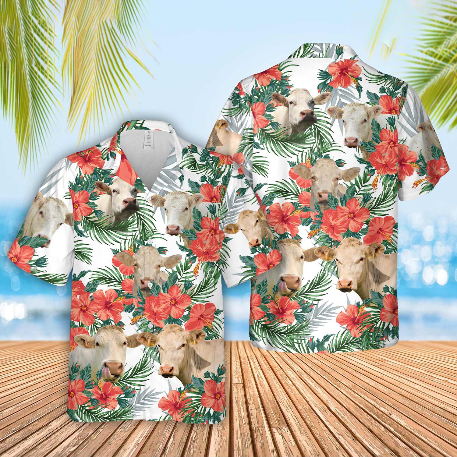 Unique Charolais No Horn Hawaiian Flowers Hawaiian Shirt