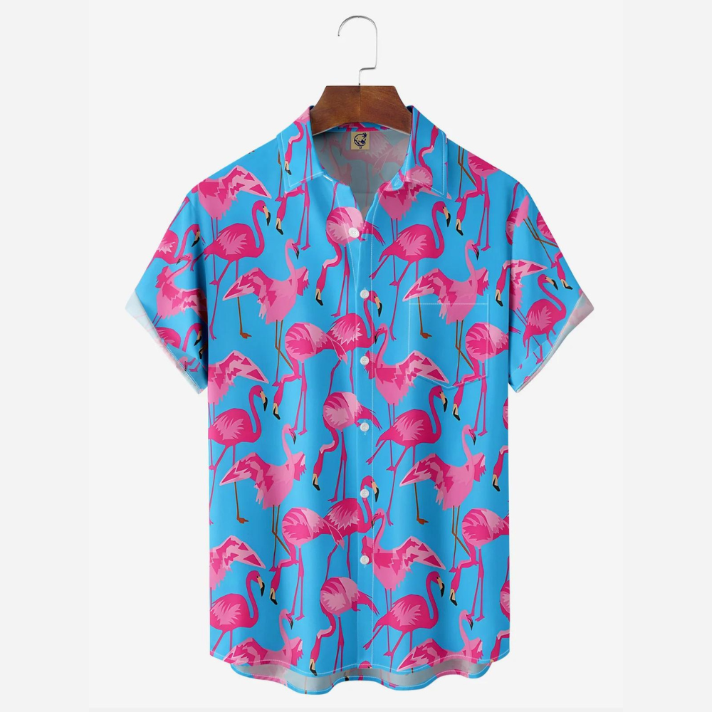 Tropical Animal Flamingo Color Contrast – Hawaiian Shirt