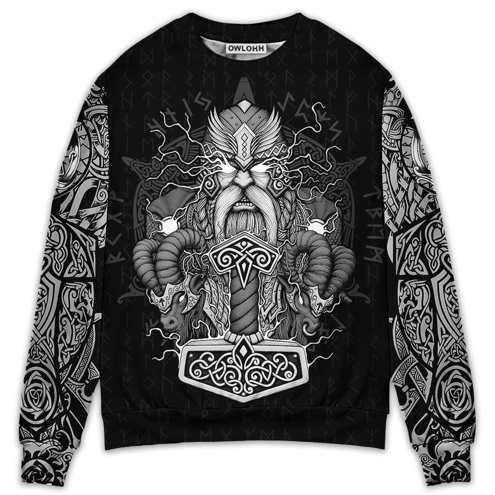 Viking Warrior Thor God Of Thunder – Sweater – Ugly Christmas Sweaters  – Owl Ohh