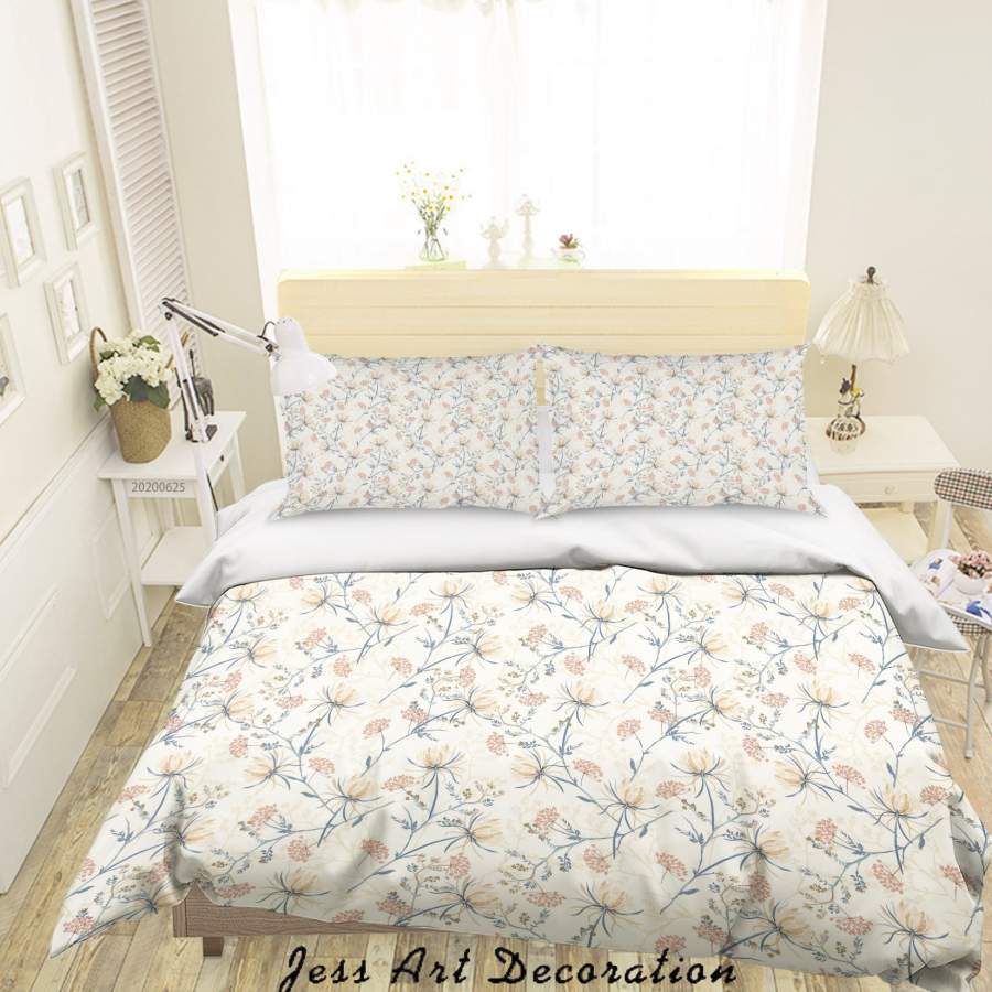 3D Floral Branch Quilt Cover Set Bedding Set Duvet Cover Pillowcases SF96