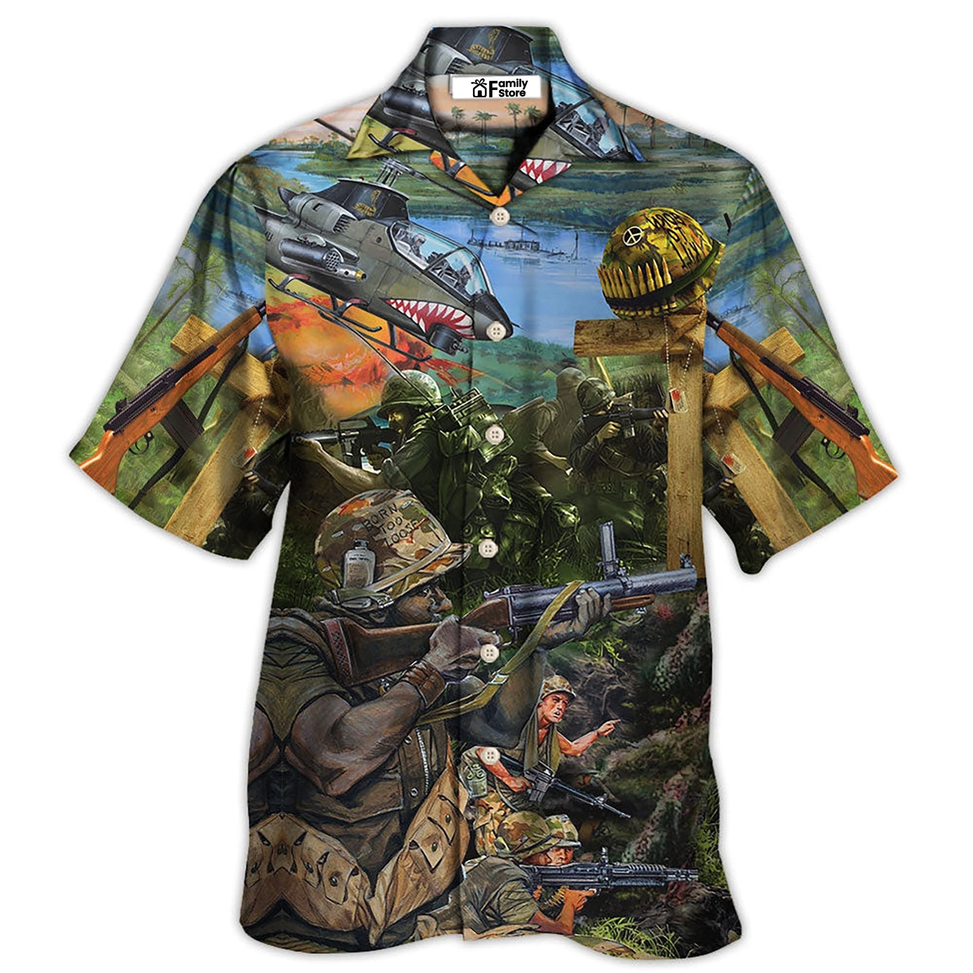 Veteran With Respect Honorand Gratitude With Helicopter – Hawaiian Shirt