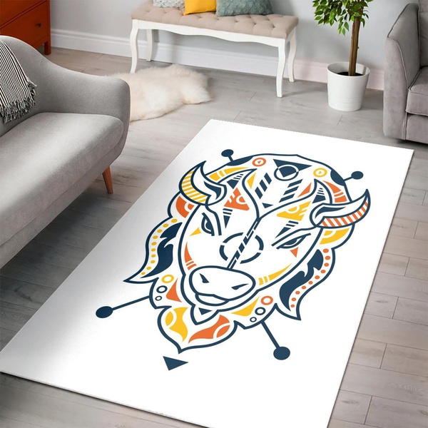 Unique Bison Head Area Rug For Christmas Bedroom Family Gift US Decor