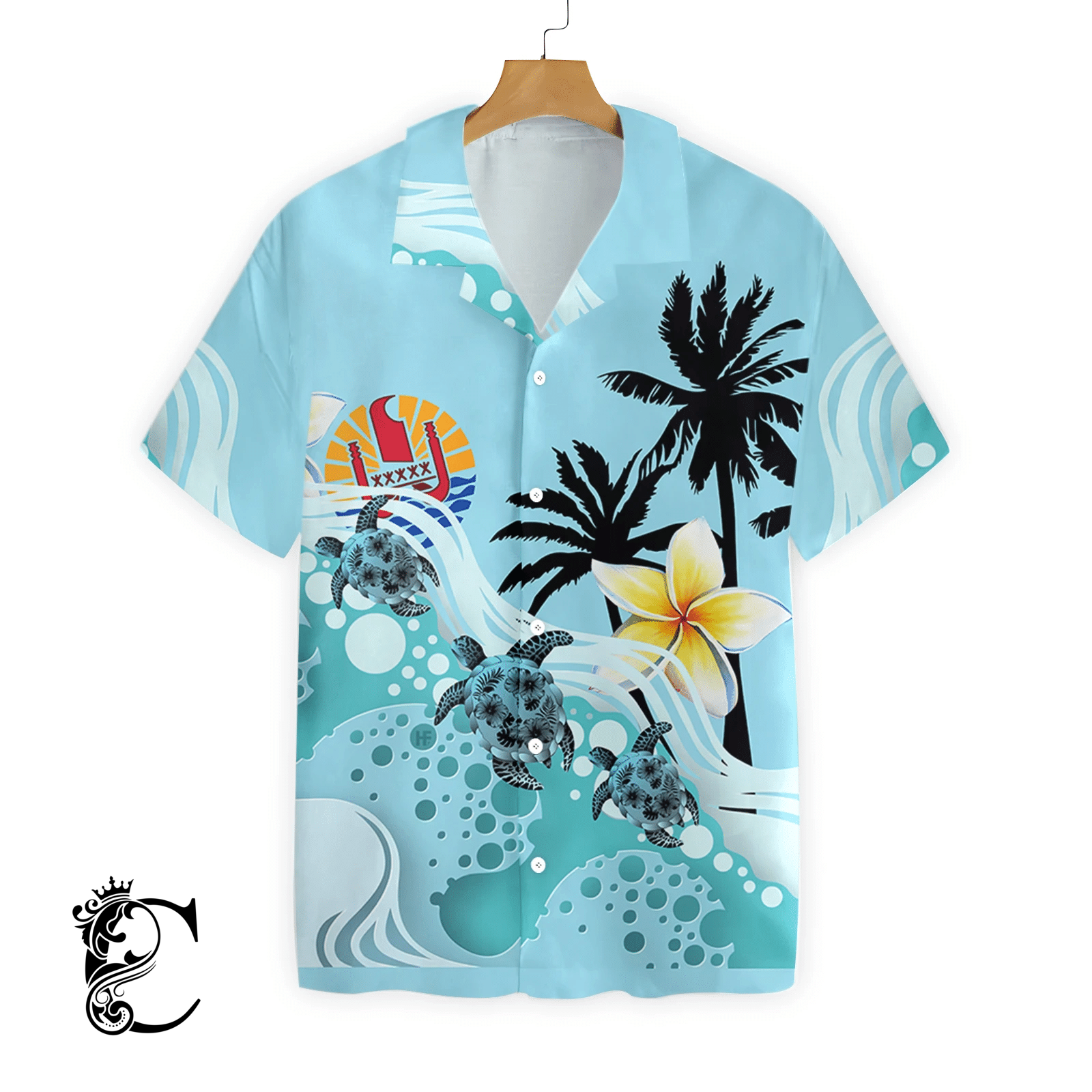 Tahiti Blue Turtle Hibiscus Ez05 0207 Hawaiian Shirt