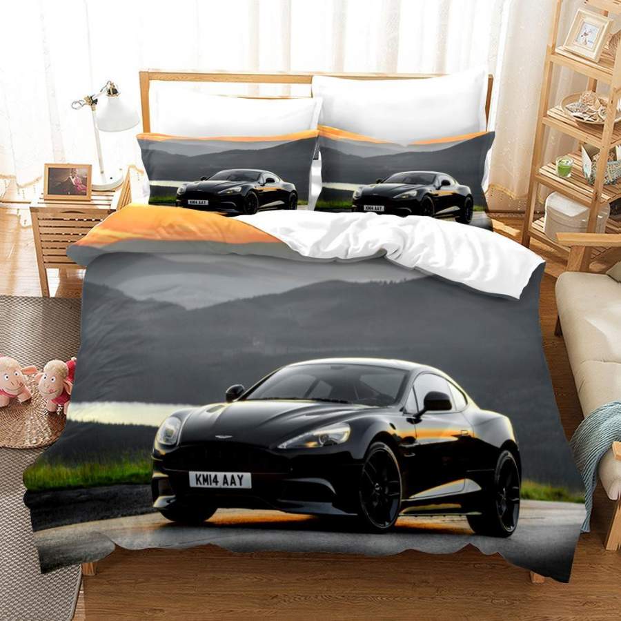 3D Black Car Quilt Cover Set Bedding Set Duvet Cover Pillowcases SF