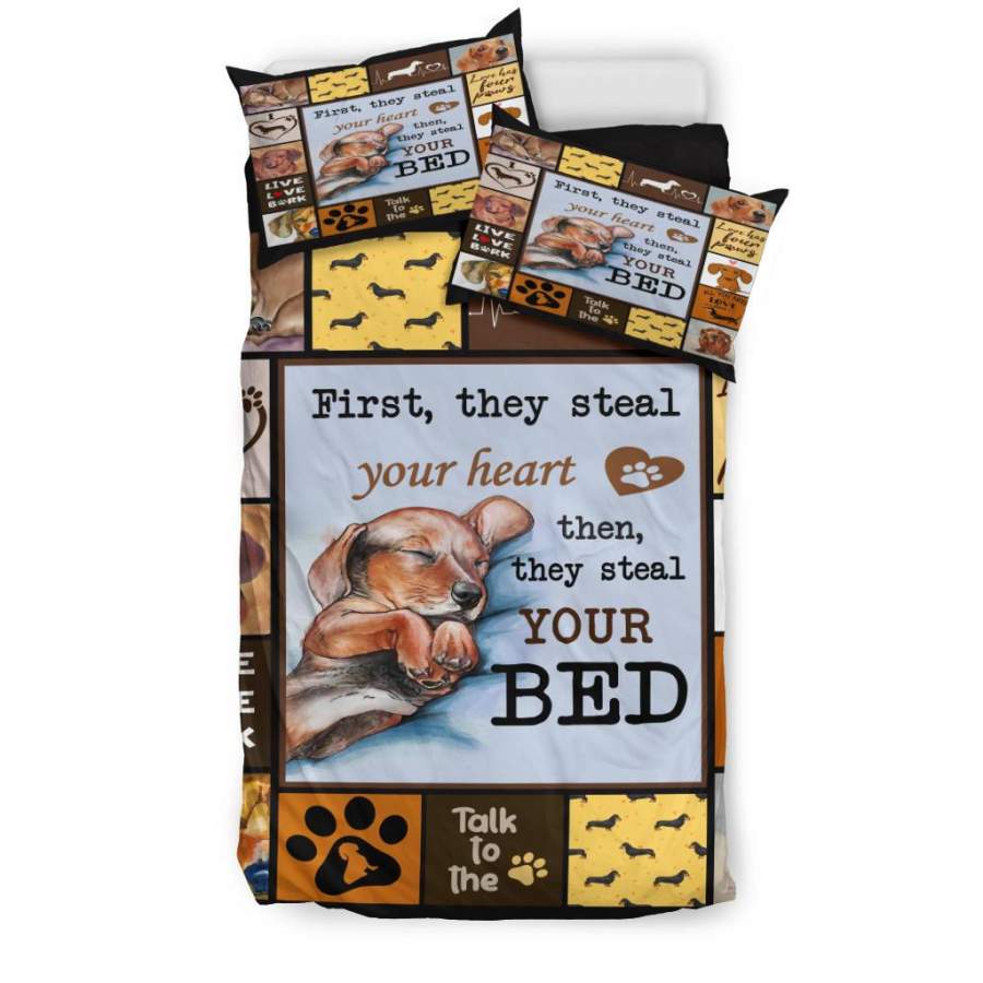 Quilt Dachshund Bedding – Duvet Cover And Pillowcase Set