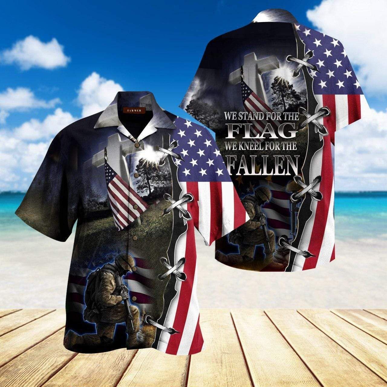 Veteran Flag Hawaiian Aloha Shirts #v