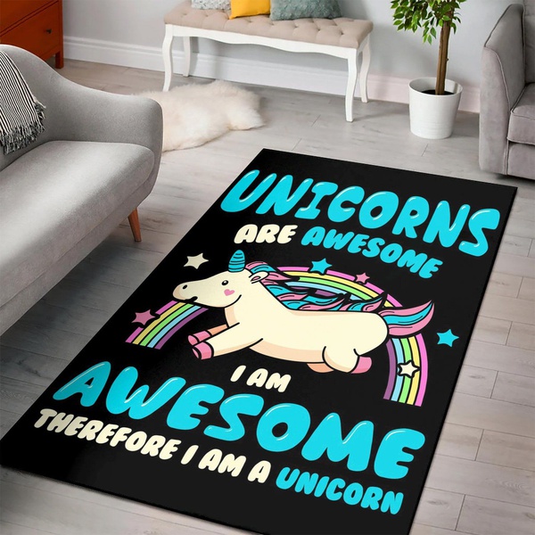 Unicorns Are Awesome Area Rug For Christmas Living Room Rug Christmas Gift US Decor