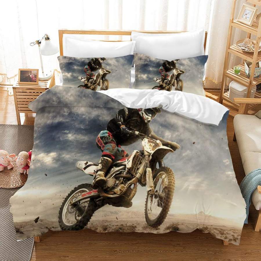 3D Motocross Desert Quilt Cover Set Bedding Set Pillowcases 179