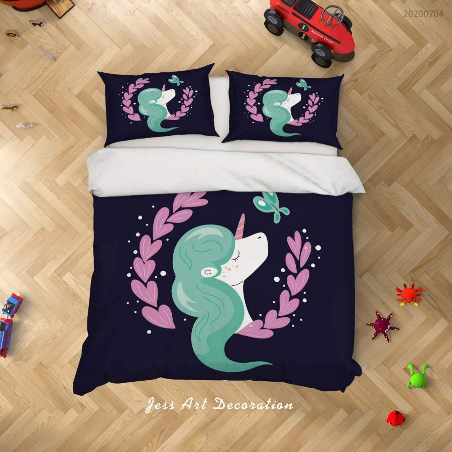 3D Dark Unicorn Quilt Cover Set Bedding Set Duvet Cover Pillowcases SF271