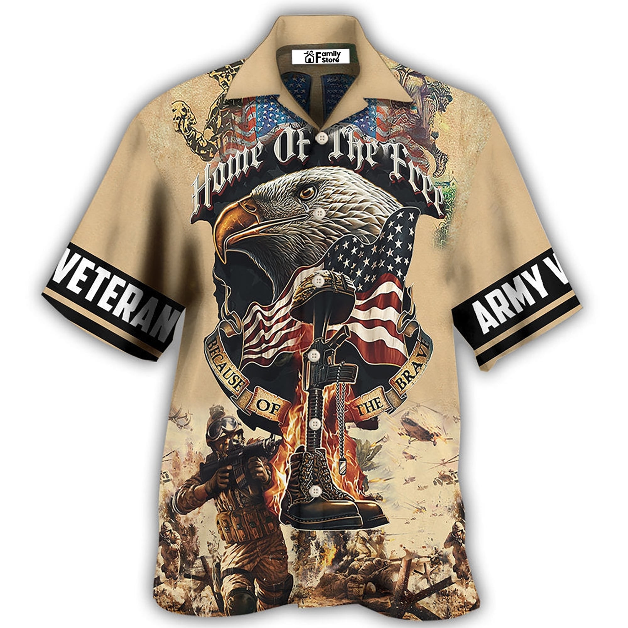 Veteran Army America Home Of The Free Because Of The Brave – Hawaiian Shirt