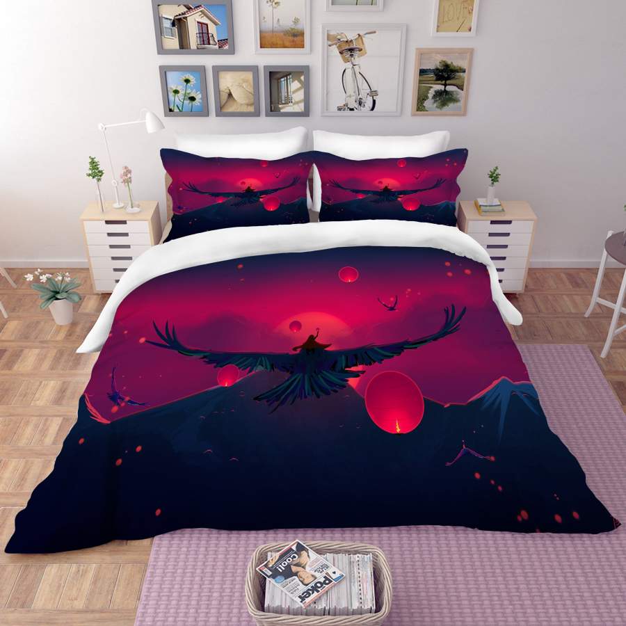 3D Volcanic Eagle Quilt Cover Set Bedding Set Pillowcases 95