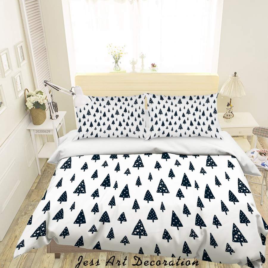 3D White Black Trees Quilt Cover Set Bedding Set Duvet Cover Pillowcases SF80