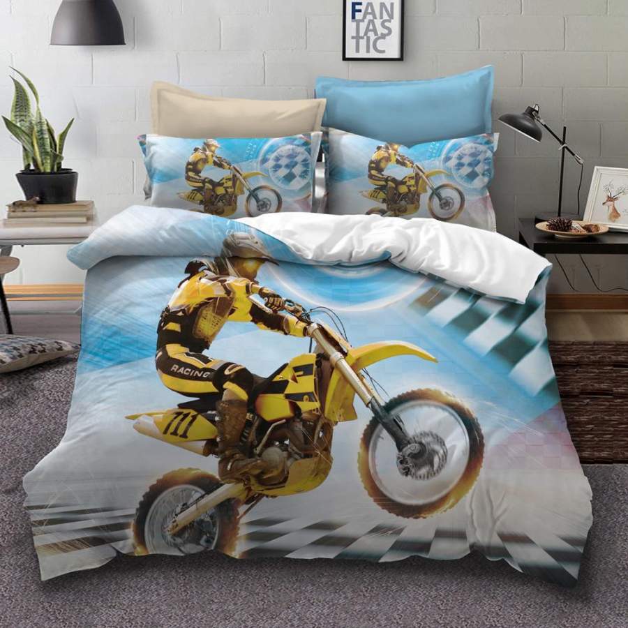 3D Extreme Motorcycle Quilt Cover Set Bedding Set Pillowcases 153