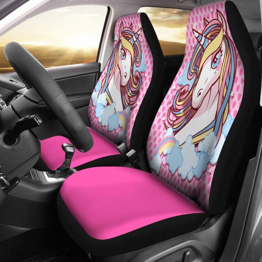 Unicorn Chibi Style for Kids Car Seat Covers