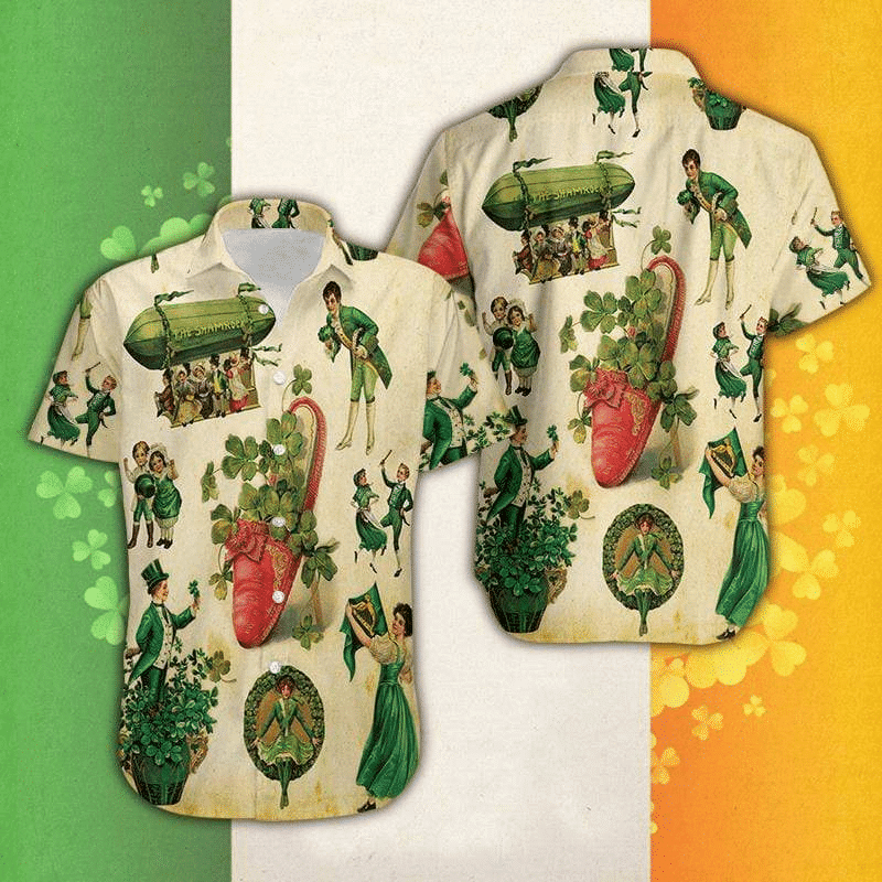 Vintage Girl Irish Patrick’S Day Hawaiian Shirts For Summer