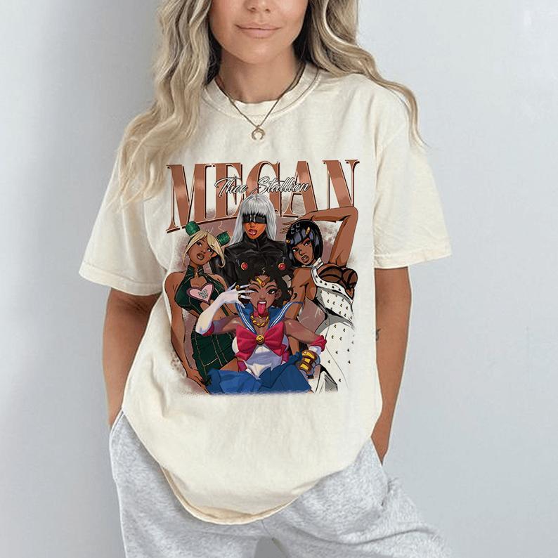 Megan Cosplay Art Shirt Sweater Hoodie, Rapper Megan Thee Stallion Tour 2024 Tee, Gift For Fan Rap, Megan Fan Tee