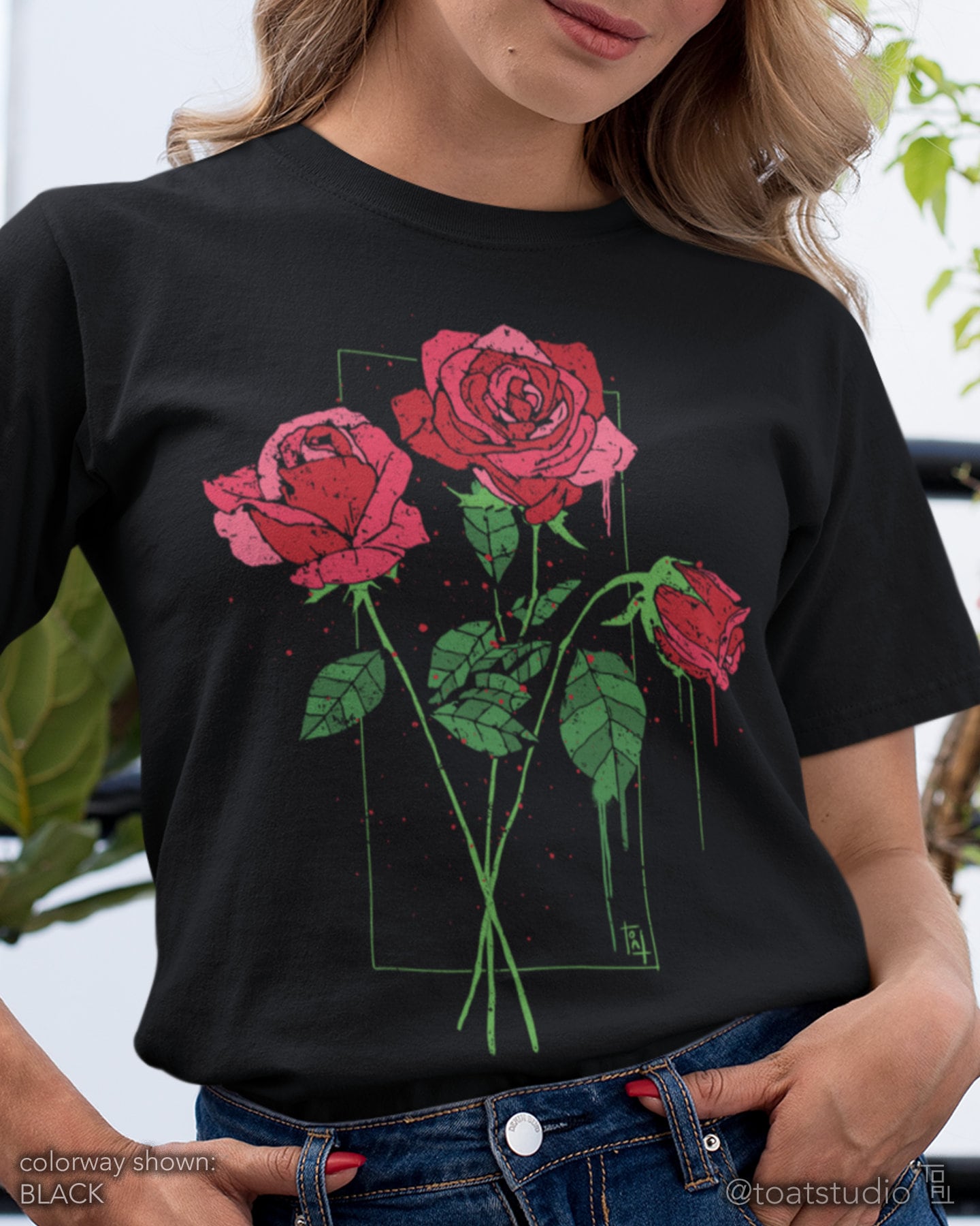 Wilted Rose Unisex T-shirt, Plant Decor Drawing, Botanical Flower Garden Art, Dying Roses, Floral Gardening, Wildflowers, Bouquet Of Roses