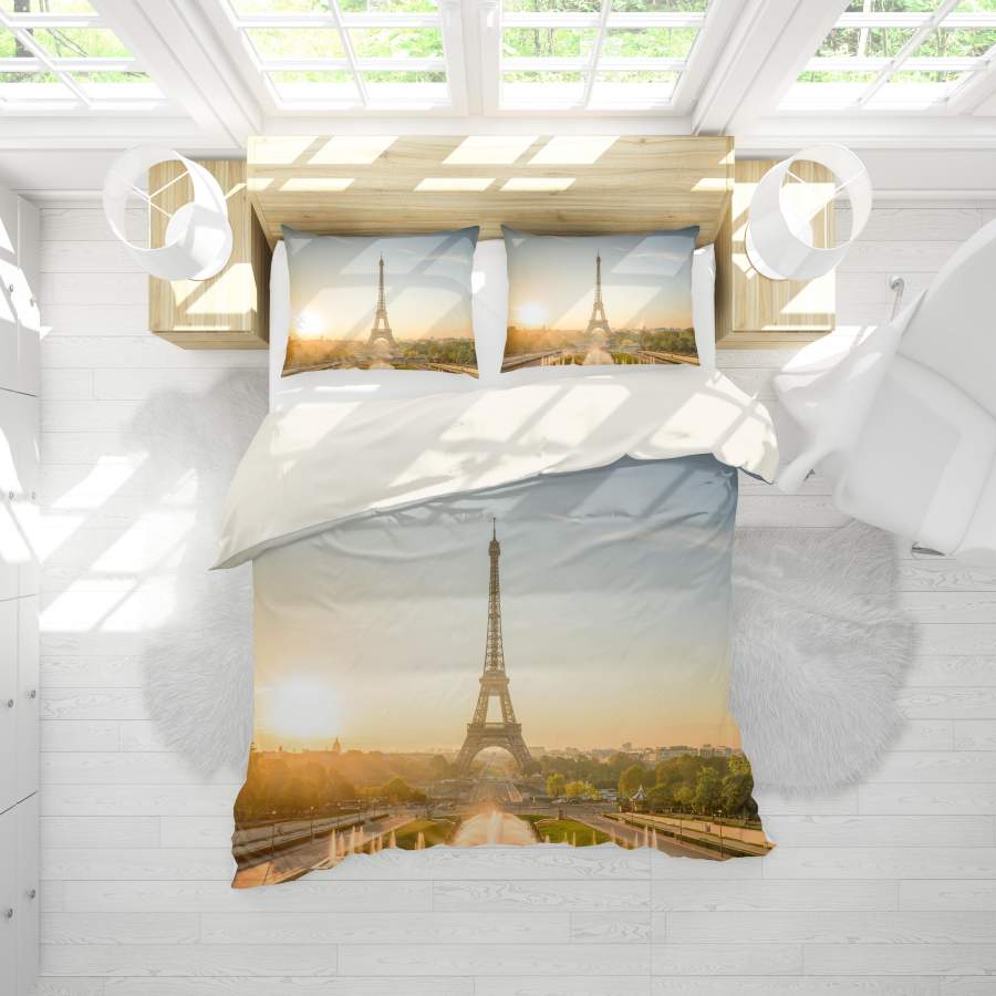 3D Eiffel Tower Quilt Cover Set Bedding Set Pillowcases 171