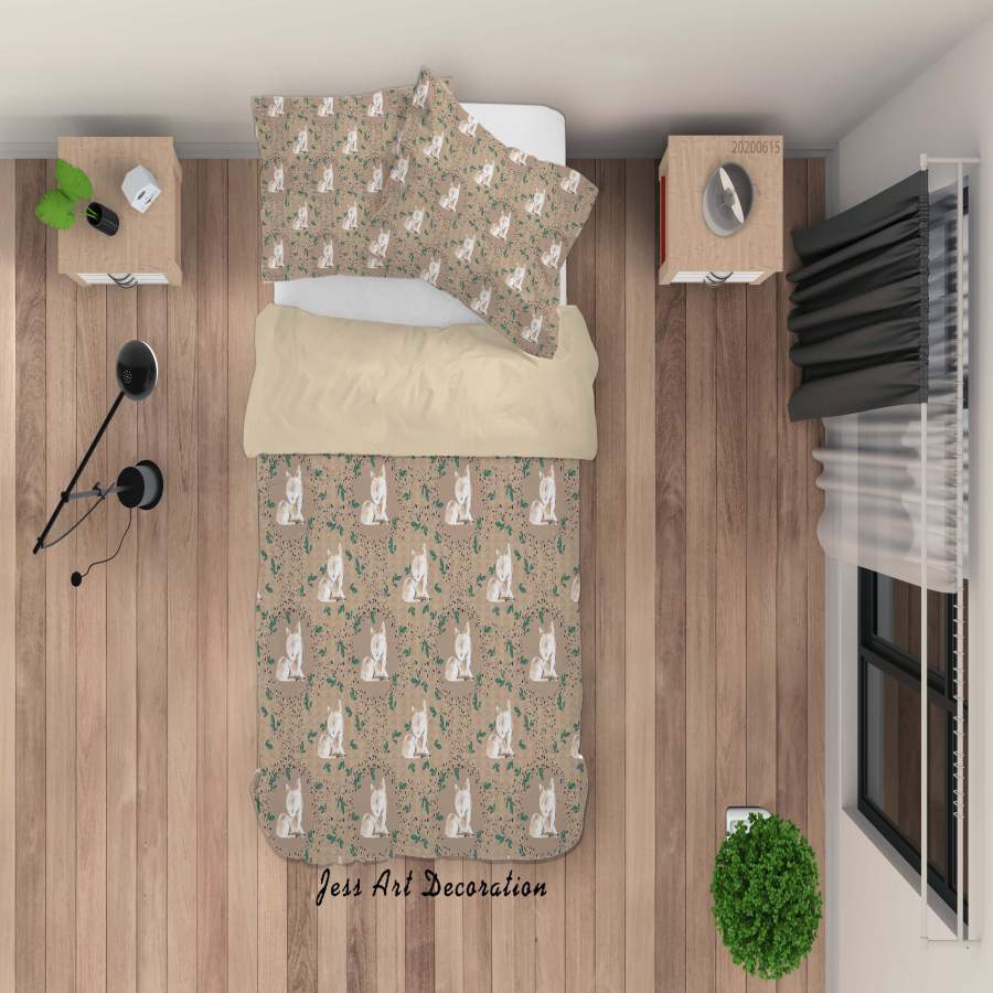 3D Deer Leaves Quilt Cover Set Bedding Set Duvet Cover Pillowcases SF145