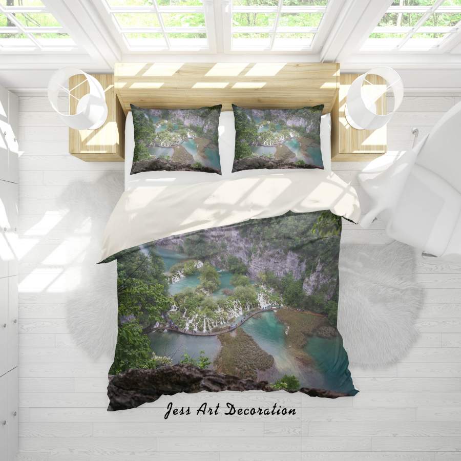 3D Scenery mountains Rivers Quilt Cover Set Bedding Set Duvet Cover Pillowcases A147 LQH