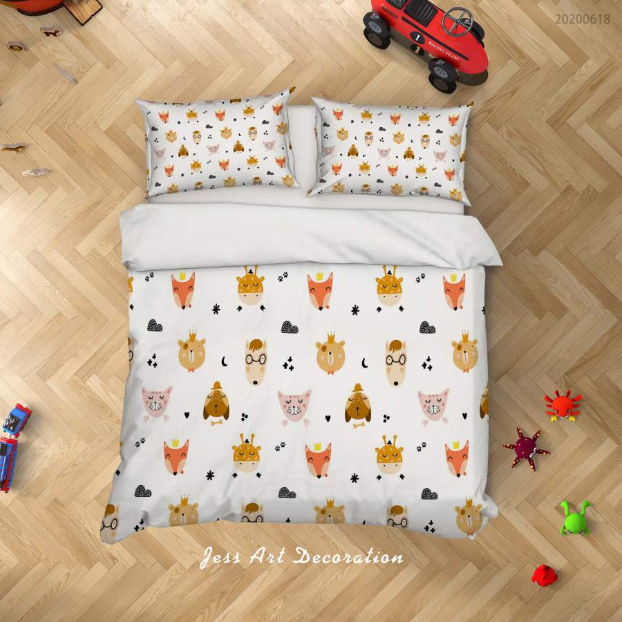 3D White Animal Quilt Cover Set Bedding Set Duvet Cover Pillowcases SF71