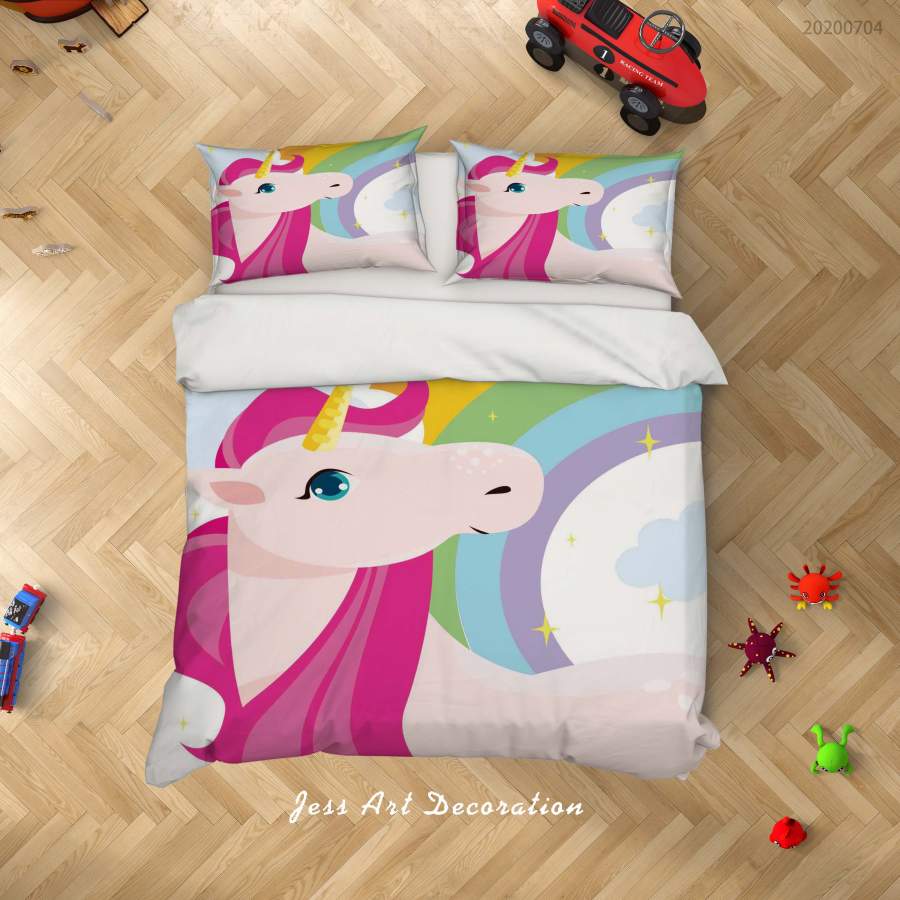 3D Unicorn Quilt Cover Set Bedding Set Duvet Cover Pillowcases SF193